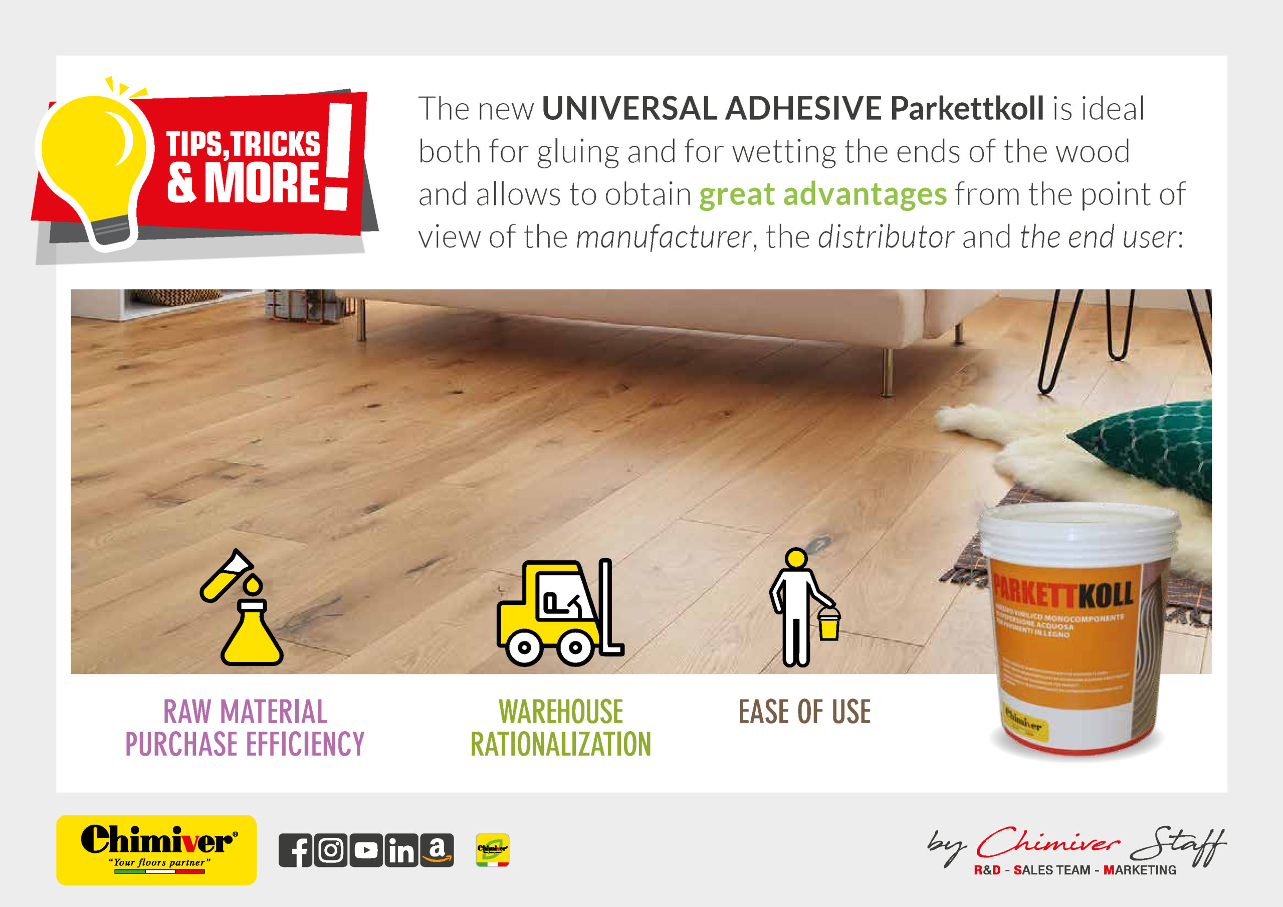 PARKETTKOLL: the new Chimiver universal adhesive for gluing parquet -  Chimiver Academy