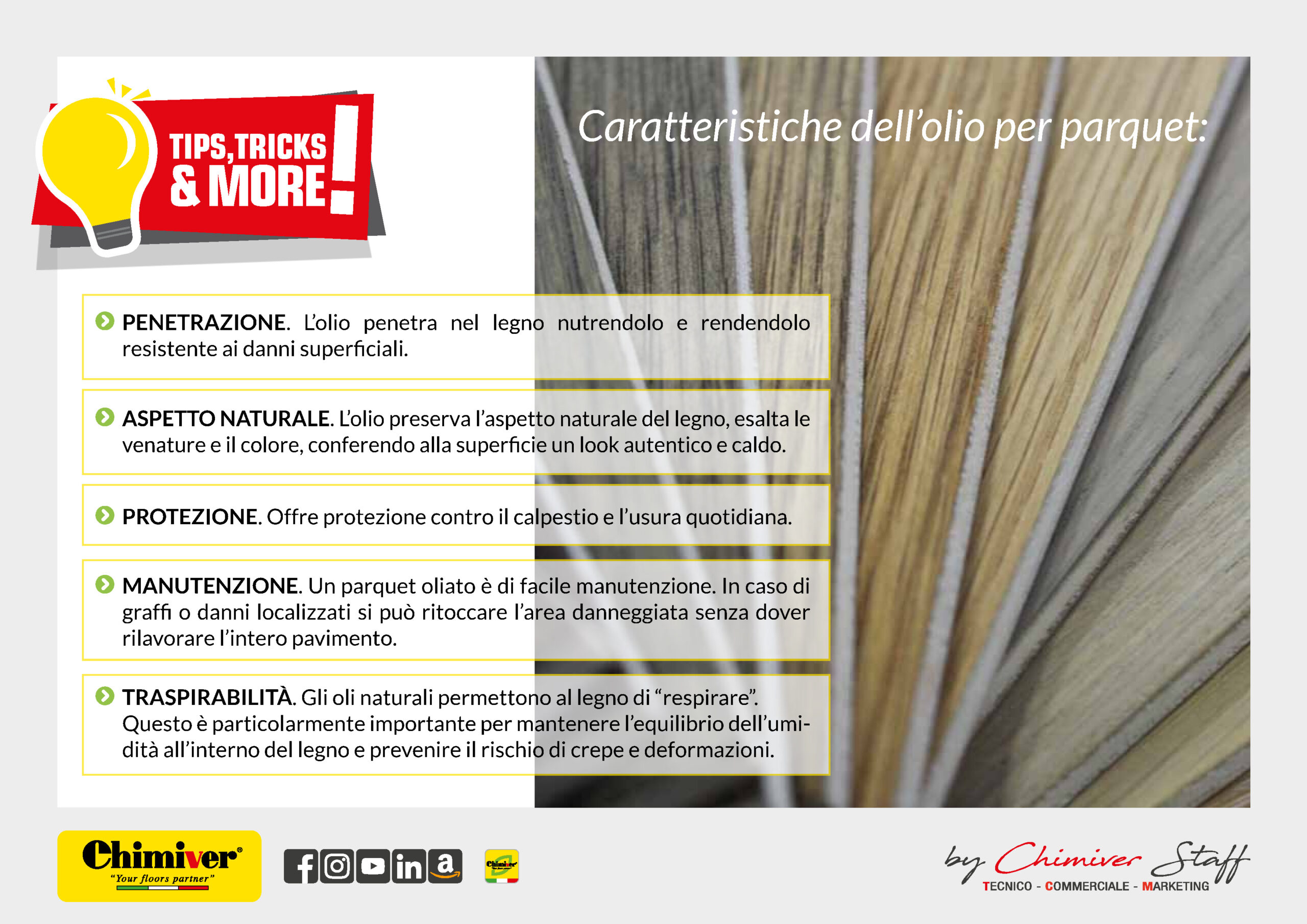 Olio-Per-Parquet-Caratteristiche-Vantaggi-Benefici-Prodotti-Professionali-Chimiver