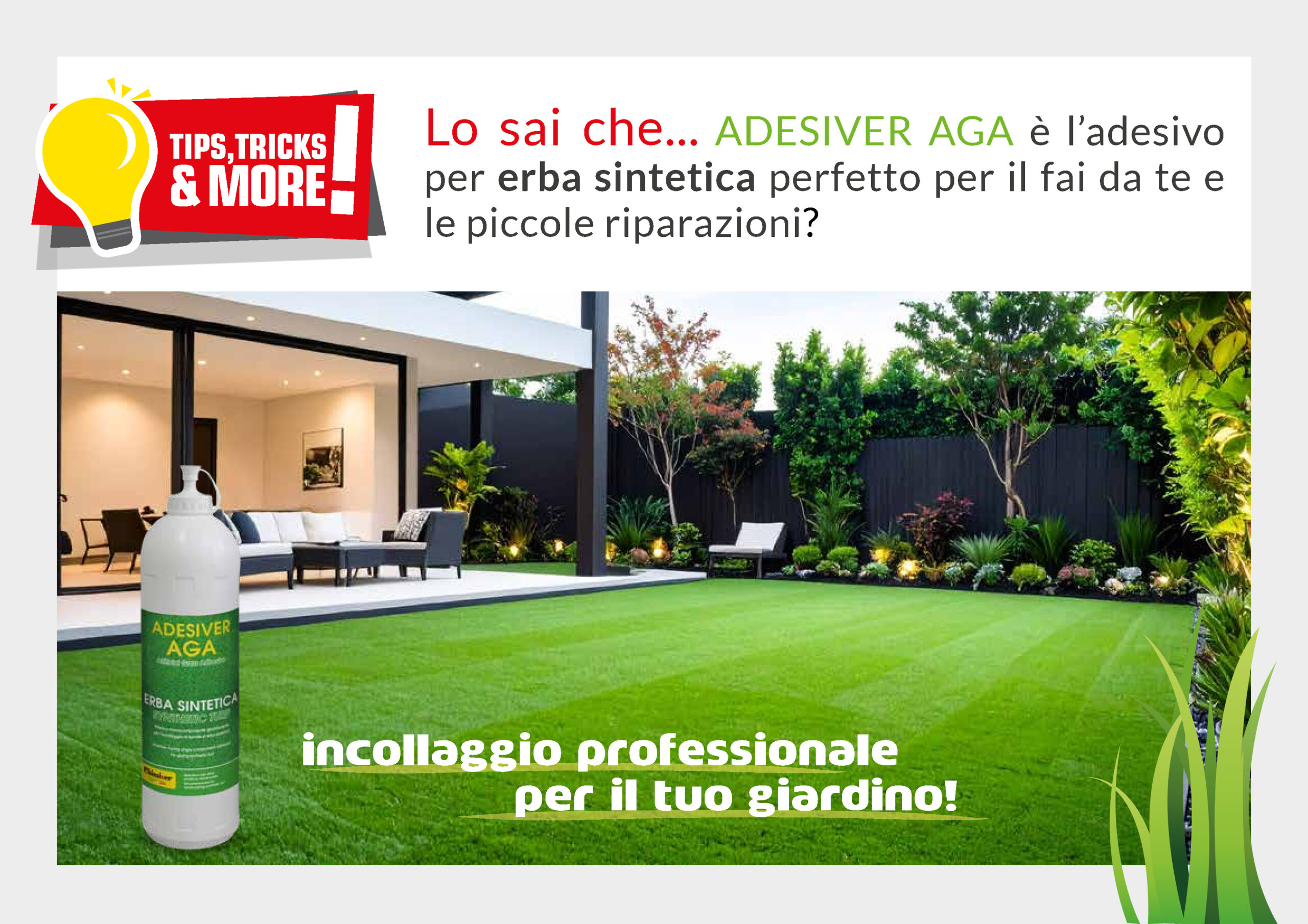 ADESIVER AGA: L’adesivo per erba sintetica perfetto per il fai da te e piccole riparazioni